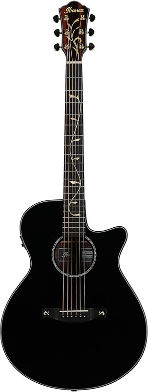 Ibanez AEG550 Acoustic-Electric Guitar, Black High Gloss, Full Straight Front