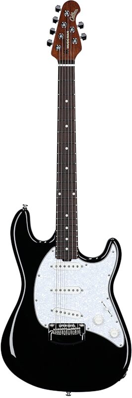 Ernie Ball Music Man Cutlass HT SSS Electric Guitar (with Case), Night Crawler, Full Straight Front