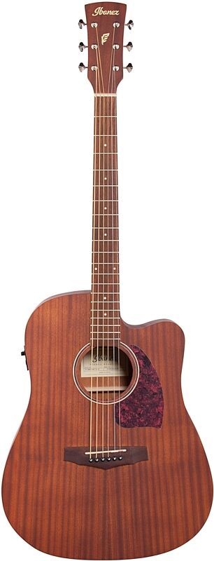 Ibanez PF12MHCE Performance Acoustic-Electric Guitar, Open Pore Natural, Full Straight Front