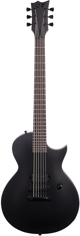 ESP LTD EC Black Metal Electric Guitar, Black Satin, Full Straight Front