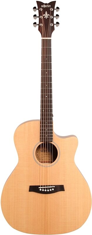 Schecter Deluxe Acoustic Guitar, Natural Satin, Full Straight Front