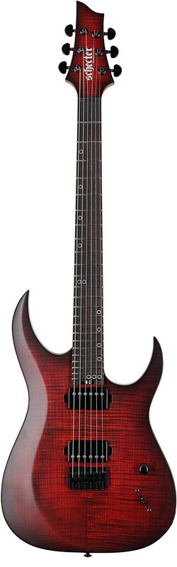 Schecter Sunset-6 Extreme Electric Guitar, Scarlet Burst, Scratch and Dent, Full Straight Front