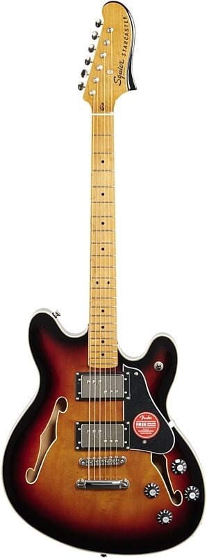 Squier Classic Vibe Starcaster Electric Guitar, with Maple Fingerboard, 3-Color Sunburst, Full Straight Front