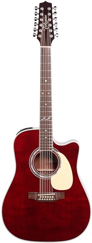 Takamine John Jorgenson Acoustic-Electric Guitar, 12-String (with Case), Red, Full Straight Front