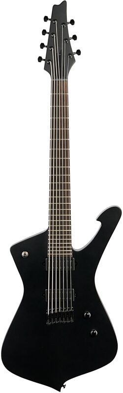 Ibanez ICTB721 Iron Label Iceman Electric Guitar (with Gig Bag), Black Flat, Full Straight Front