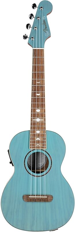 Fender Dhani Harrison Acoustic-Electric Ukulele (with Gig Bag), Turquoise, USED, Blemished, Full Straight Front