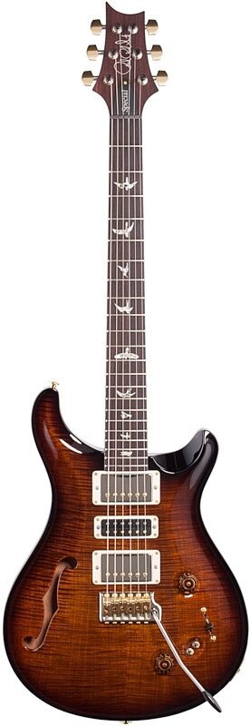 PRS Paul Reed Smith Special Semi-Hollow 10-Top Limited Edition Electric Guitar (with Case), Black Gold Burst, Full Straight Front