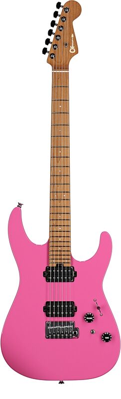 Charvel Pro-Mod DK24 HH 2PT CM Electric Guitar, with Maple Fingerboard, Bubblegum Pink, Full Straight Front