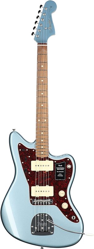 Fender Vintera '60s Jazzmaster Electric Guitar, Pau Ferro Fingerboard (with Gig Bag), Ice Blue Metallic, Full Straight Front