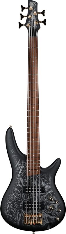 Ibanez SR305EDX Electric Bass Guitar, Black Ice Frozen Matte, Full Straight Front