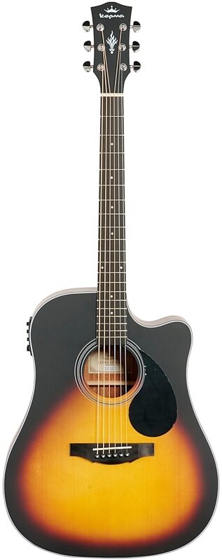 Kepma K3 Series D3-130 Acoustic-Electric Guitar, Sunburst Matte, with K1 Pickup, Full Straight Front