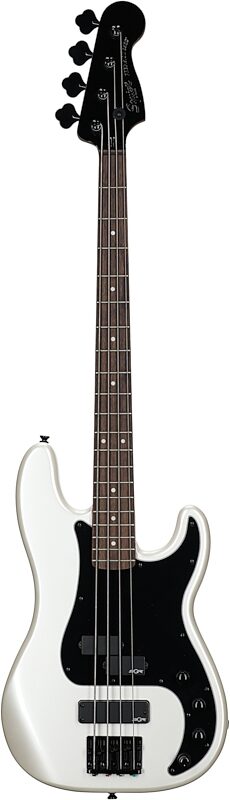Squier Contemporary Active Precision Bass Guitar, with Laurel Fingerboard, Pearl White, Full Straight Front