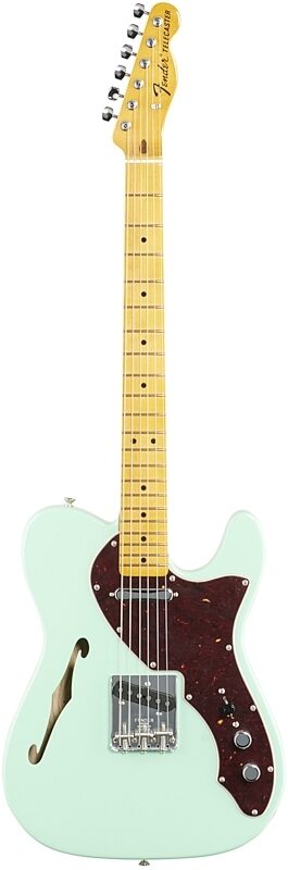 Fender American Original '60s Telecaster Thinline Electric Guitar, Maple Fingerboard (with Case), Surf Green, Full Straight Front