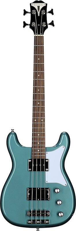 Epiphone Newport Bass Guitar, Pacific Blue, Full Straight Front