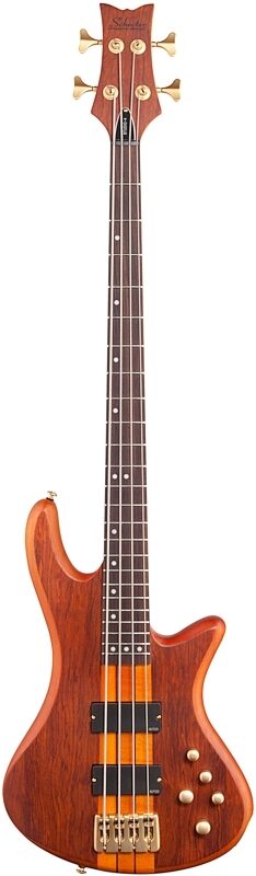Schecter Stiletto Studio Electric Bass, Honey Satin, Scratch and Dent, Full Straight Front