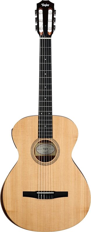 Taylor Academy 12e-N Grand Concert Classical Acoustic-Electric Guitar (with Gig Bag), New, Full Straight Front