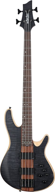 Schecter Charles Berthoud CB-4 Bass Guitar, See Thru Black, Full Straight Front
