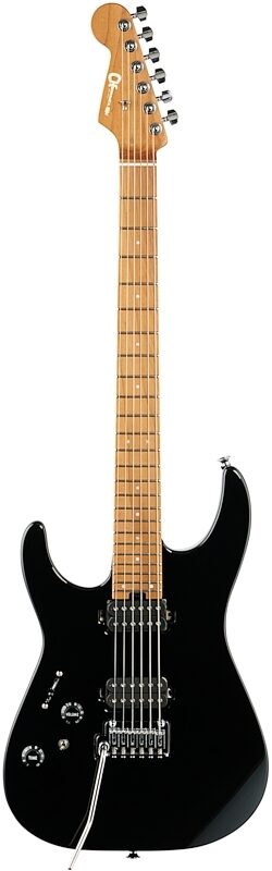 Charvel Pro-Mod DK24 HH 2PT CM Electric Guitar, Left-Handed, Gloss Black, Full Straight Front