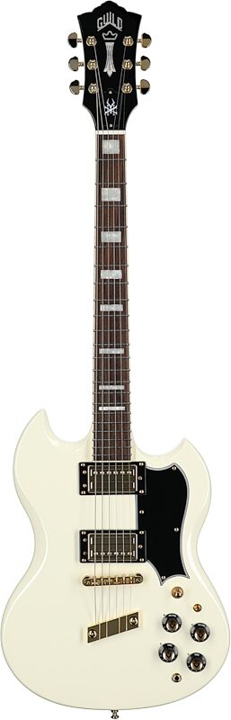 Guild S-100 Polara Kim Thayil Signature Electric Guitar, Vintage White, Full Straight Front