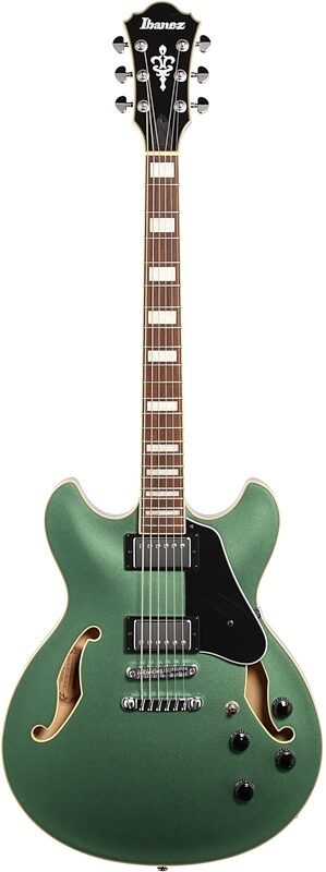 Ibanez AS73 Artcore Semi-Hollow Electric Guitar, Olive Metallic, Full Straight Front