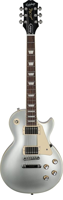 Epiphone Inspired by Gibson Les Paul Standard '60s Electric Guitar (with Gig Bag), Silver Mist, Full Straight Front