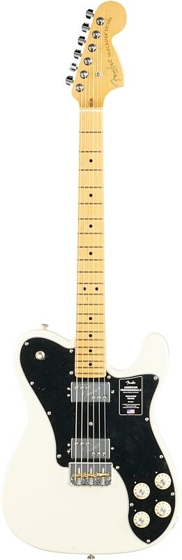 Fender American Pro II Telecaster Deluxe Electric Guitar, Maple Fingerboard (with Case), Olympic White, USED, Blemished, Full Straight Front