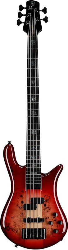 Spector Euro 5 Custom Electric Bass (with Gig Bag), 5-String, Natural Red Burst Gloss, Full Straight Front