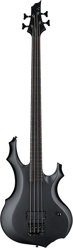 ESP LTD F-4 Electric Bass Guitar, Black Metal, Full Straight Front