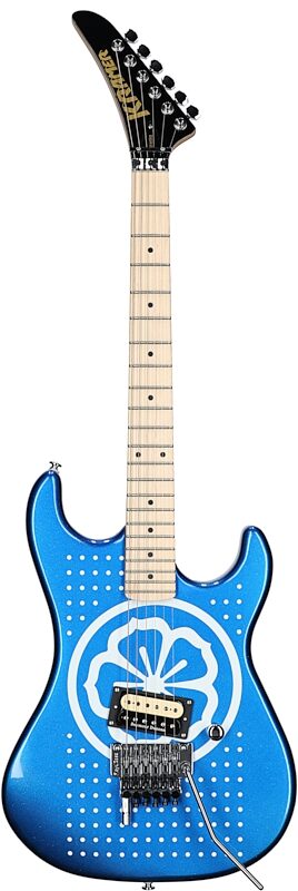 Kramer Baretta Custom Graphics Electric Guitar (with EVH D-Tuna and Gig Bag), White Lotus, Custom Graphics, Full Straight Front