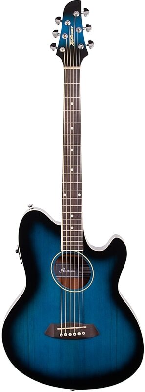 Ibanez TCY10E Talman Cutaway Acoustic-Electric Guitar, Transparent Blue Sunburst, Full Straight Front
