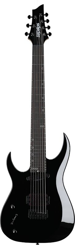 Schecter Sunset-7 Triad Electric Guitar, Left-Handed (7-String), Gloss Black, Full Straight Front