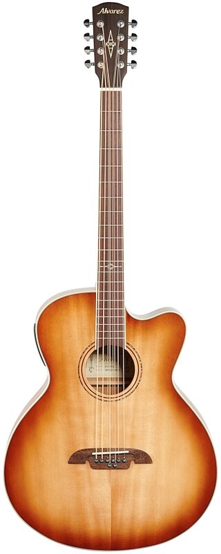 Alvarez Artist Series Baritone Acoustic-Electric Guitar, 8-String, Shaded Burst, Blemished, Full Straight Front