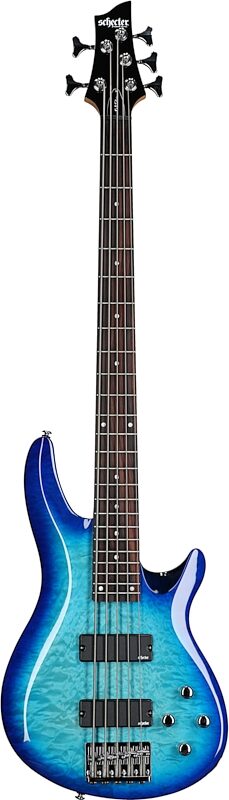 Schecter C-5 Plus Electric Bass, Ocean Blue Burst, Full Straight Front