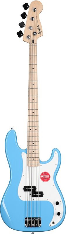 Squier Sonic Precision Bass Guitar, California Blue, Full Straight Front