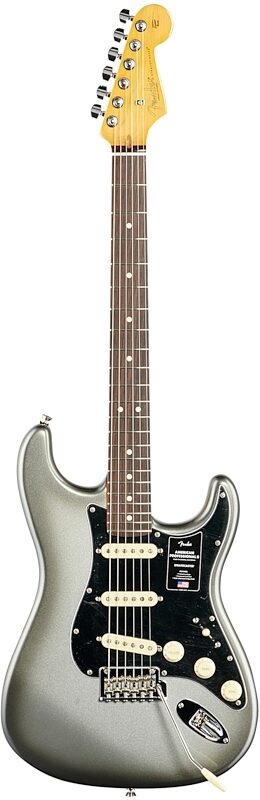 Fender American Professional II Stratocaster Electric Guitar, Rosewood Fingerboard (with Case), Mercury, Full Straight Front