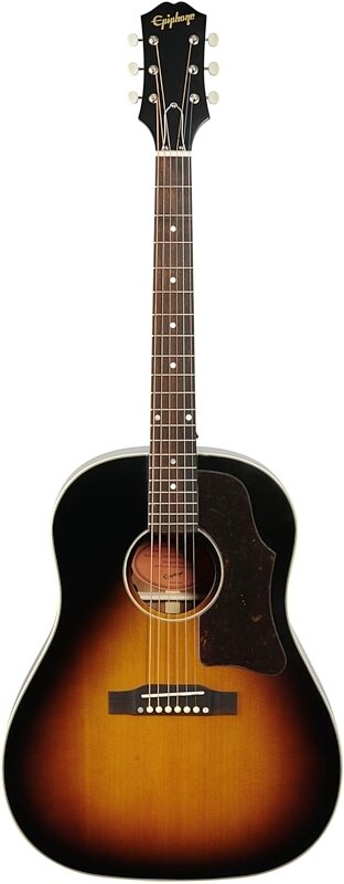 Epiphone J-45 Acoustic-Electric Guitar, Aged Vintage Sunburst Gloss, Full Straight Front