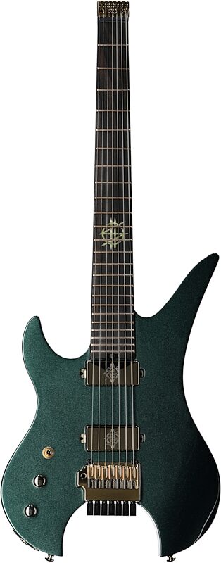 Schecter Synyster Gates 7 Headless Left-Handed Electric Guitar, Oak Green, Full Straight Front