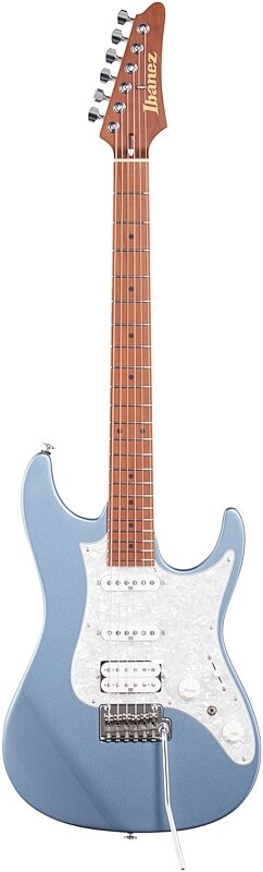 Ibanez AZ2204 Prestige Electric Guitar (with Case), Ice Blue Metallic, Full Straight Front