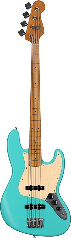 Squier 40th Anniversary Vintage Edition Jazz Bass Guitar (Maple Fingerboard), Seafoam Green, Full Straight Front