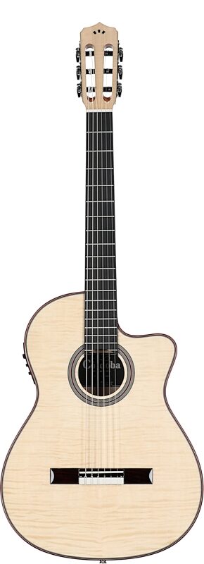 Cordoba Fusion 12 Classical Acoustic-Electric Guitar, White Sands, Full Straight Front