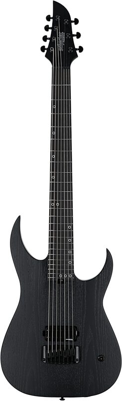 Schecter KM-7 MKIII EX Baritone Electric Guitar, Satin Black Open Pore, Full Straight Front