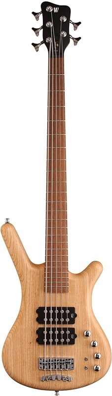 Warwick GPS Corvette Double Buck 5 Electric Bass, 5-String (with Gig Bag), Natural, Full Straight Front