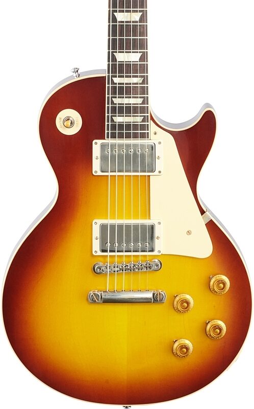 Gibson Custom 1958 Les Paul Standard Reissue Electric Guitar (with Case), Iced Tea Burst, 18-Pay-Eligible, Serial Number 80386, Body Straight Front