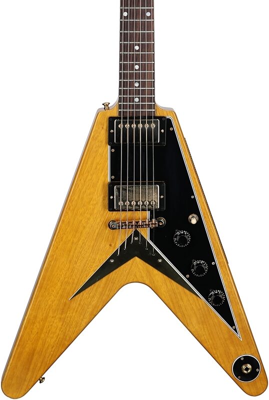 Gibson Custom 1958 Korina Flying V Electric Guitar (with Case), Black Pickguard, Serial Number 811110, Body Straight Front