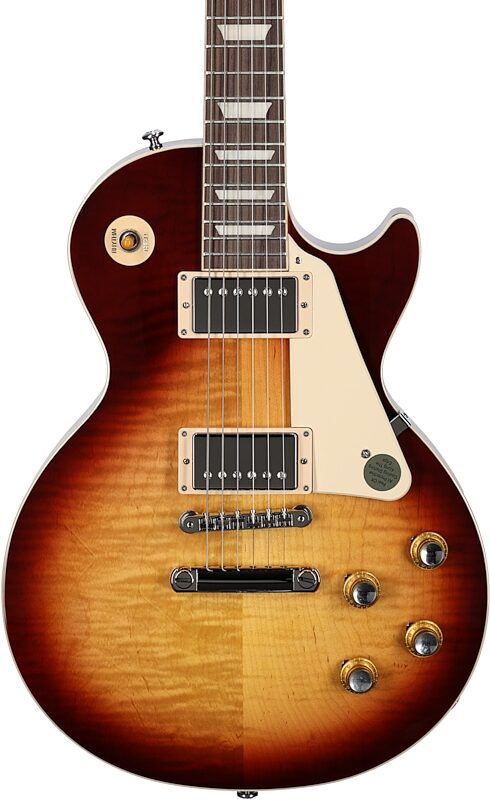 Gibson Exclusive '60s Les Paul Standard AAA Flame Top Electric Guitar (with Case), Bourbon Burst, Serial Number 229110176, Body Straight Front