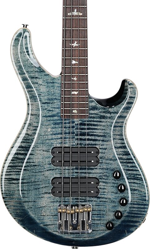 PRS Paul Reed Smith Grainger Electric Bass (with Case), Faded Whale Blue, Serial Number 0334264, Body Straight Front