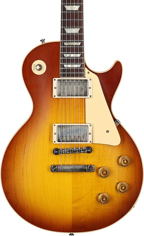 Gibson Custom 1958 Les Paul Standard Reissue Electric Guitar (with Case), Iced Tea Burst, 18-Pay-Eligible, Serial Number 821149, Body Straight Front