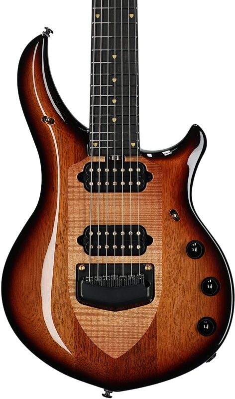 Ernie Ball Music Man Majesty 7 John Petrucci 20th Anniversary Electric Guitar (with Case), Honey Butter Burst, Serial Number M015940, Body Straight Front