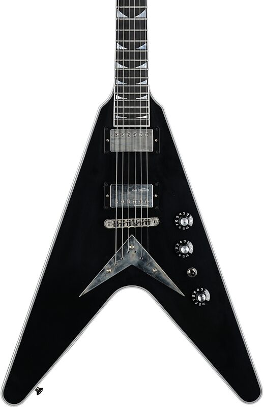 Gibson Custom Shop Dave Mustaine Flying V EXP VOS Electric Guitar (with Case), Ebony, Serial Number DMV68, Body Straight Front