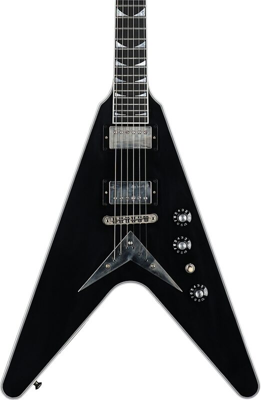Gibson Custom Shop Dave Mustaine Flying V EXP VOS Electric Guitar (with Case), Ebony, Serial Number DMV22, Body Straight Front